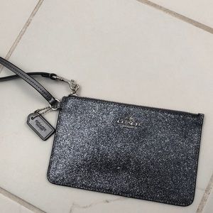 COACH silver / metallic wristlet